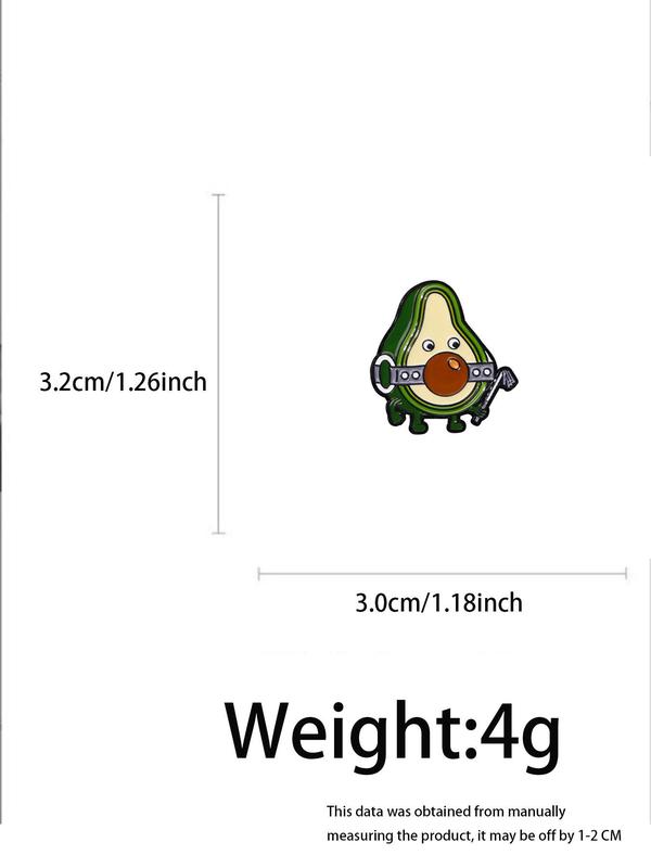 Cute Cartoon Avocado Design Brooch, Fashion Alloy Badge for Daily Clothing Decor, Trendy All-match & Exquisite Brooch for Birthday Gift