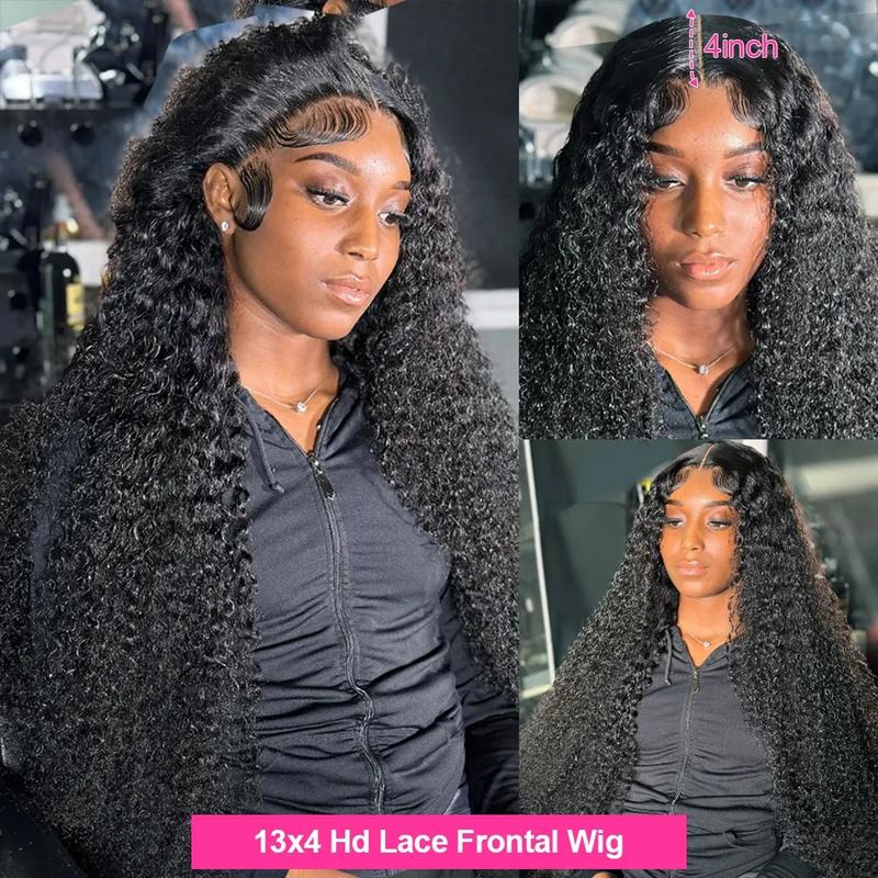 Bling Hair Kinky Curly Lace Front Wigs Human Hair 13x4 HD Lace Front Wigs Real Hair Pre Plucked Brazilian Curly Wig Human Hair For Women