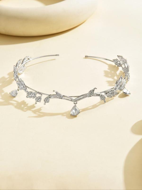 Elegant Rhinestone Decorated Leaf Design Head Hoop, Exquisite Retro Style Head Hoop for Women and Girls As Valentine’s Day Gift, Casual All-match Hair Accessories for Party, Daily Clothing Decoration