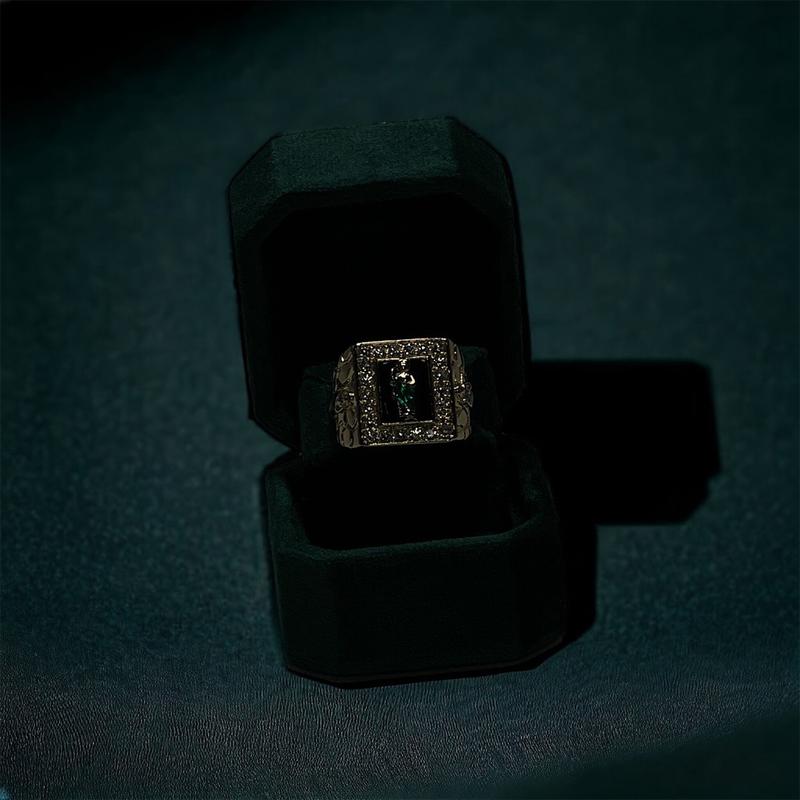 Adjustable New Style St. Judas Ring with High-class CZ Stones - Gold Plated