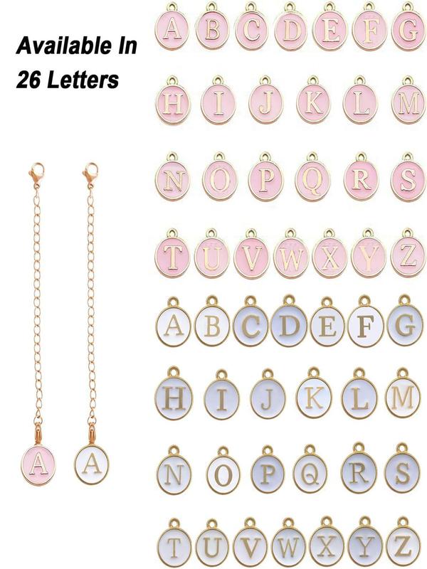 Simple Letter Charm (2pcs), Fashionable Jewelry for Women & Girls, Party, Daily Clothing Decor, Trendy All-match & Exquisite Jewelry for Birthday Gift