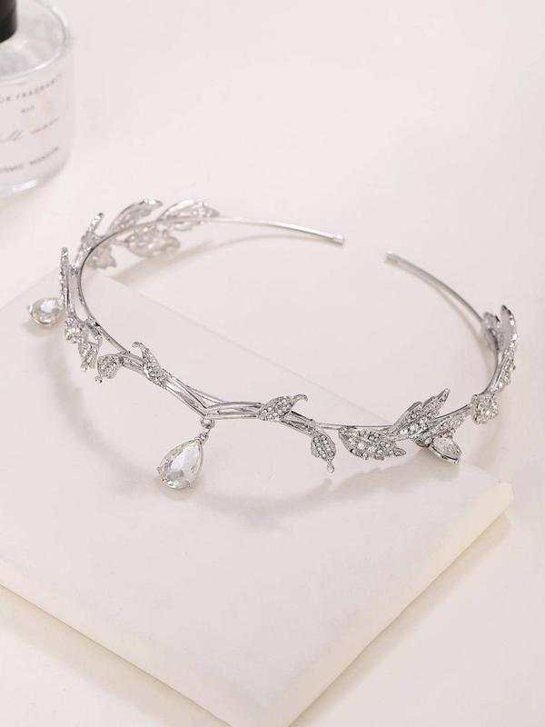 Elegant Rhinestone Decorated Leaf Design Head Hoop, Exquisite Retro Style Head Hoop for Women and Girls As Valentine’s Day Gift, Casual All-match Hair Accessories for Party, Daily Clothing Decoration