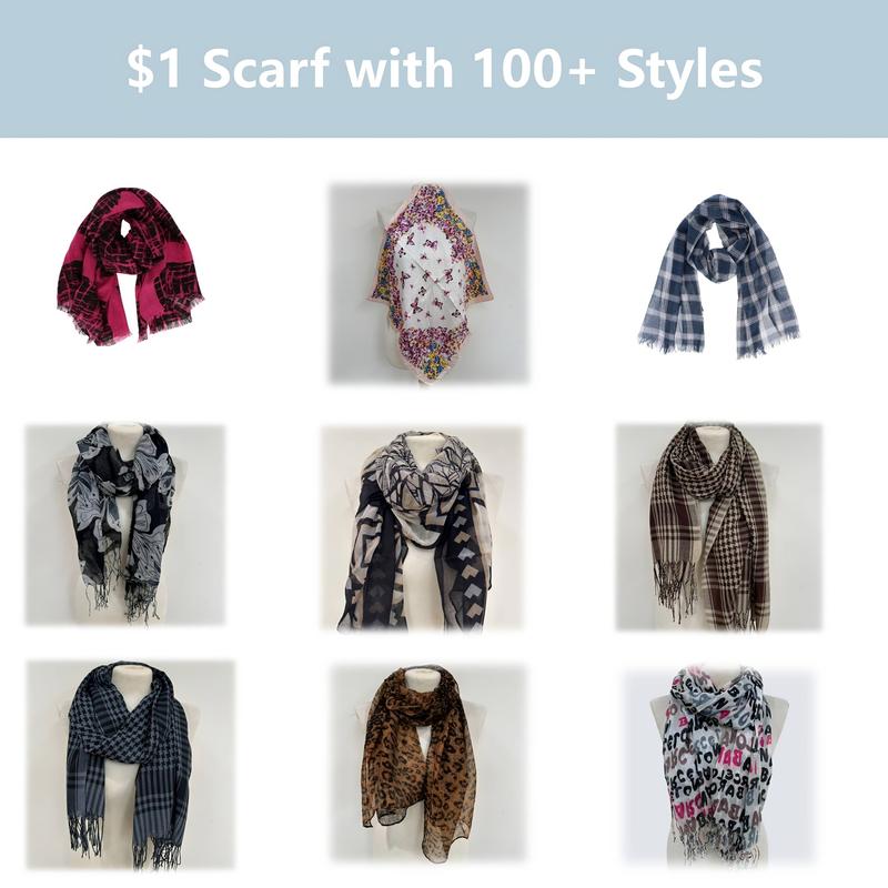 $1 Each Fall & Winter Thin Thick Scarves & Shawl & Wrap for Effortless Style, Chic & Breezy, for Women