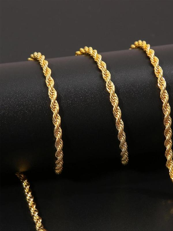 Creative Twist Design Chains Necklace, 2024 Trendy Hip Hop Matching Necklace for Women & Men, Fashion Male Accessories for Party, Daily Birthday Gift for Her