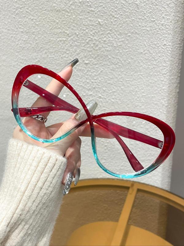 Unisex Simple Style Butterfly Frame Eyeglasses, 2024 New Style Trendy Casual Eyeglasses for Everyday Use, Fashion Accessories for Outdoor Activities