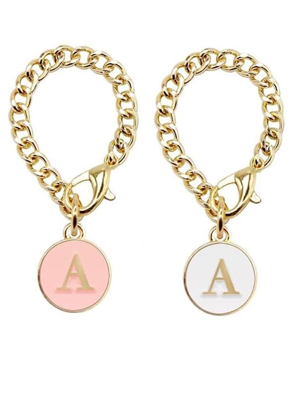 Simple Letter Charm (2pcs), Fashionable Jewelry for Women & Girls, Party, Daily Clothing Decor, Trendy All-match & Exquisite Jewelry for Birthday Gift