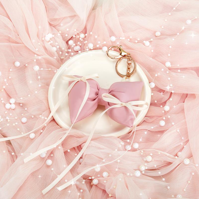 BAGSMART Cute Puffy Bow Handbag Charm & Keychain for Women - Perfect Accessory for Your Handbag