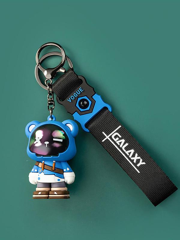 Cartoon Bear Design Keychain, Cute Galaxy Animal Personality Key Ring Chain Bag Small Pvc Pendant Accessories Keychain Couple Decoration Gift, Novelty Keychain for Men & Women