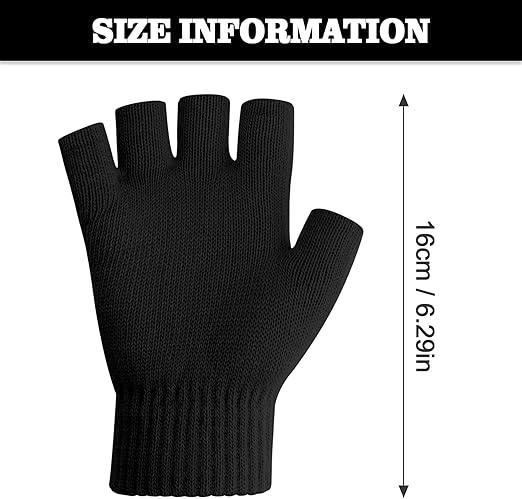 BlackFriday Fingerless Gloves for Women Men Winter Fingerless Mittens for Women Men Warm Knitted Gloves Typing Half Finger Gloves