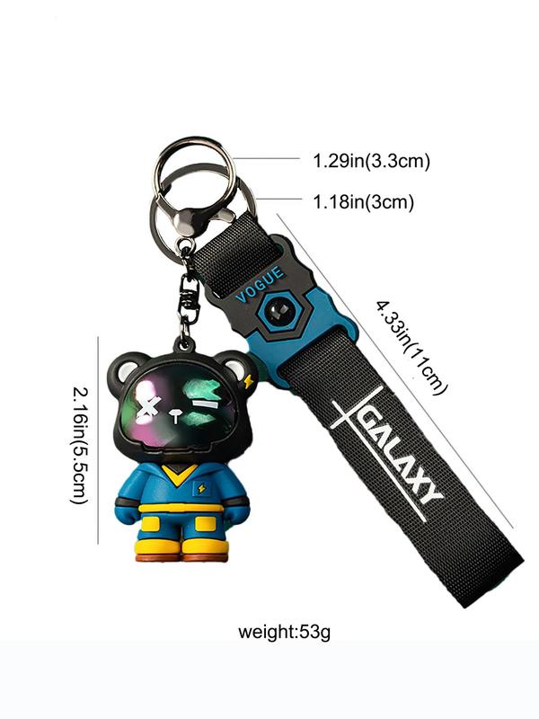 Cartoon Bear Design Keychain, Cute Galaxy Animal Personality Key Ring Chain Bag Small Pvc Pendant Accessories Keychain Couple Decoration Gift, Novelty Keychain for Men & Women