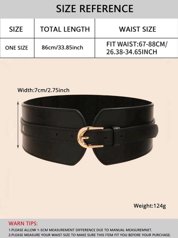 Women's Elegant Minimalist Pu Leather Wide Belt,  Trendy Plain Color Belt, Chic All-match Stylish Clothes Accessories for Party Decor