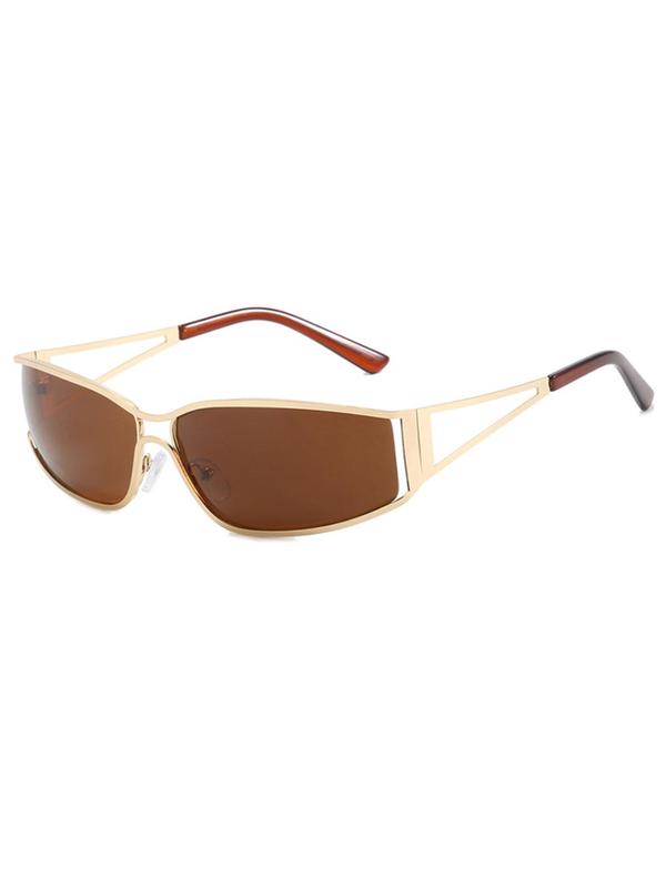 Tinted Lens Simple Designer Sunglasses for Everyday Use, Y2k Style Summer Fashion Steampunk Glasses, Travel Accessories