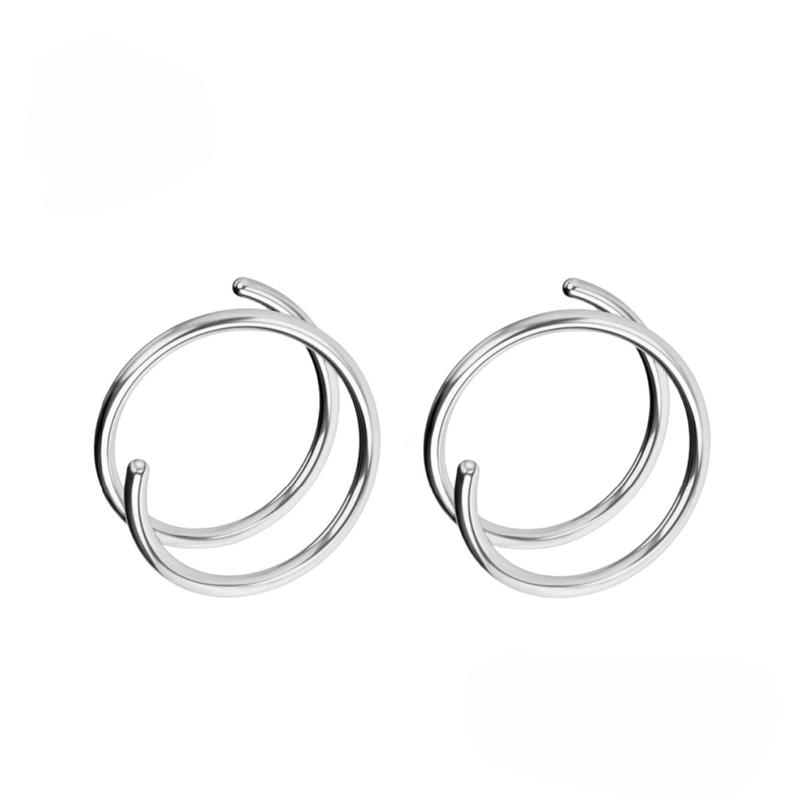 Oufer 20G 2PCS Spiral Titanium Nose Rings