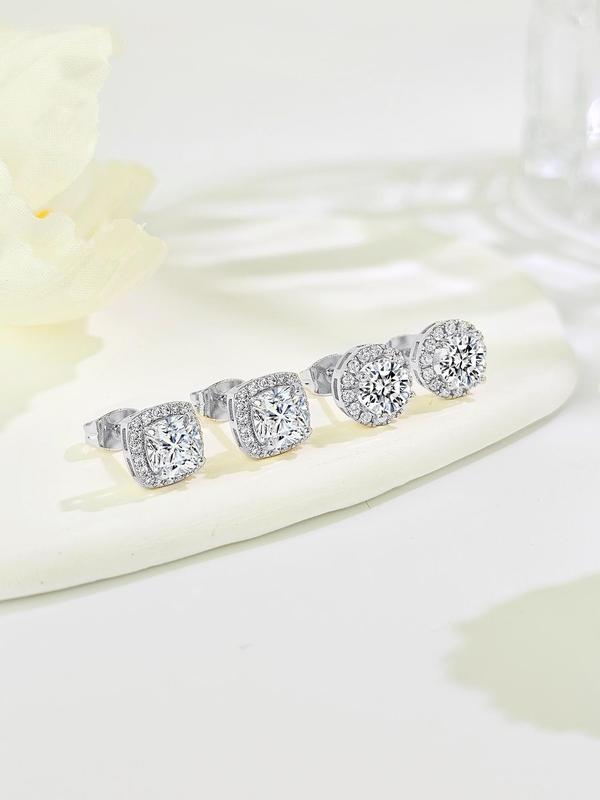 Elegant Rhinestone Decorated Stud Earrings, Fashionable Jewelry for Women & Men for Party, Daily Clothing Decor, Trendy All-match & Exquisite Jewelry for Birthday Gift