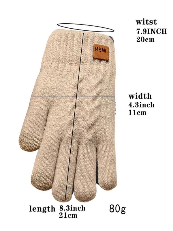 Unisex Casual Cartoon Face Pattern Gloves, New Style Double Thick Fluffy Warm Gloves for Fall & Winter, Fashion Accessories for Men & Women