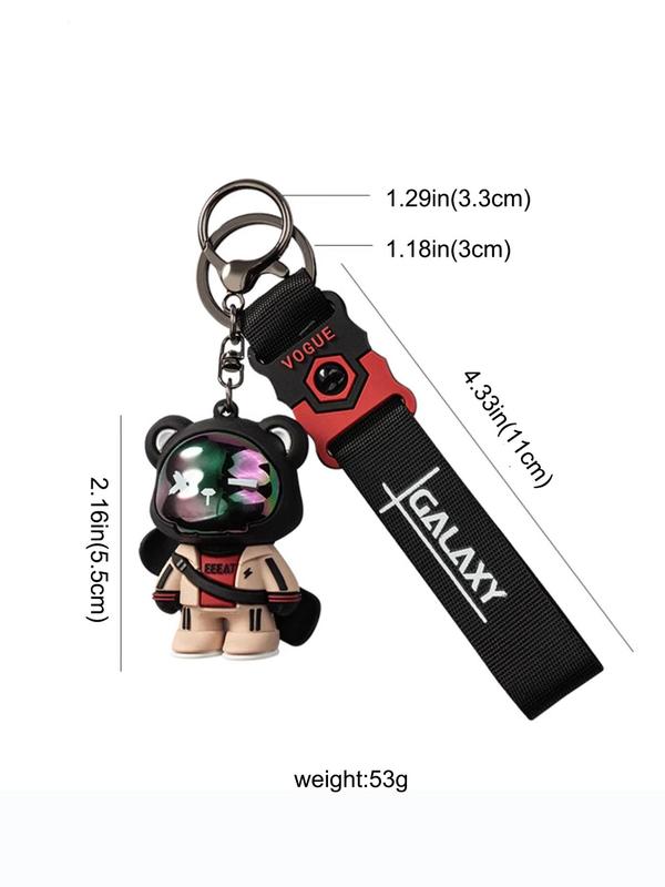 Cartoon Bear Design Keychain, Cute Galaxy Animal Personality Key Ring Chain Bag Small Pvc Pendant Accessories Keychain Couple Decoration Gift, Novelty Keychain for Men & Women