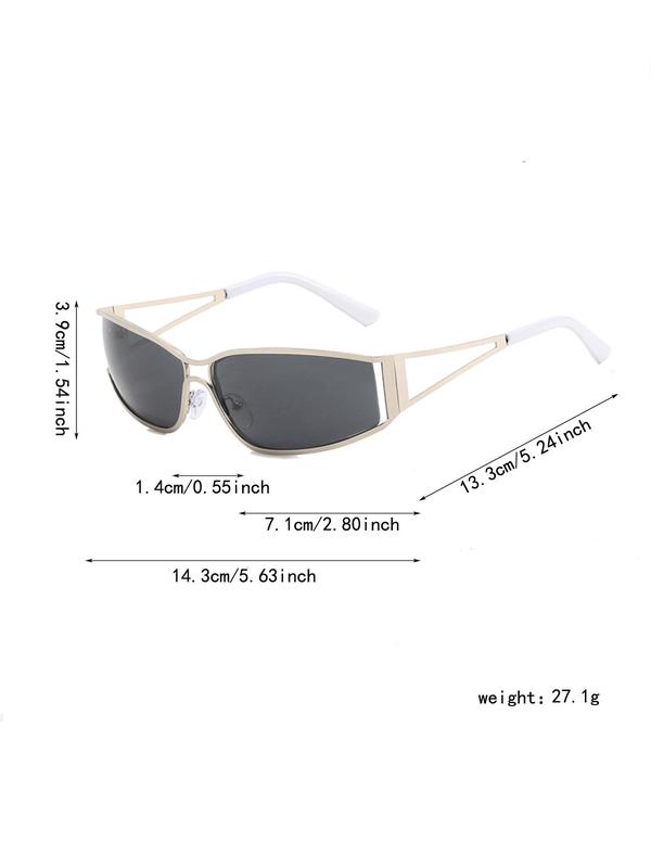 Tinted Lens Simple Designer Sunglasses for Everyday Use, Y2k Style Summer Fashion Steampunk Glasses, Travel Accessories