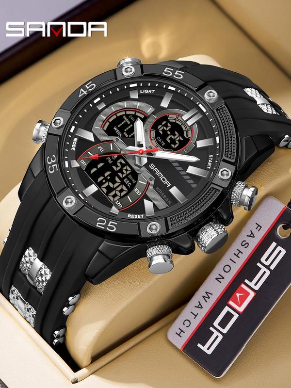 Men's Business Style Digital Watch, Fashionable Luminous Digital Watch with Digital Display, Waterproof Sports Watch, Perfect for Men's Birthday Gift