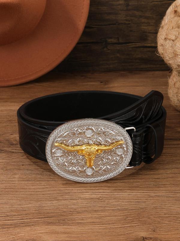 Men's Fashion Business Belt, 2024 New Style Animal Design Buckle Belt, Casual Waistband for Jeans Trousers, Trendy All-match & Exquisite Belt for Birthday Gift