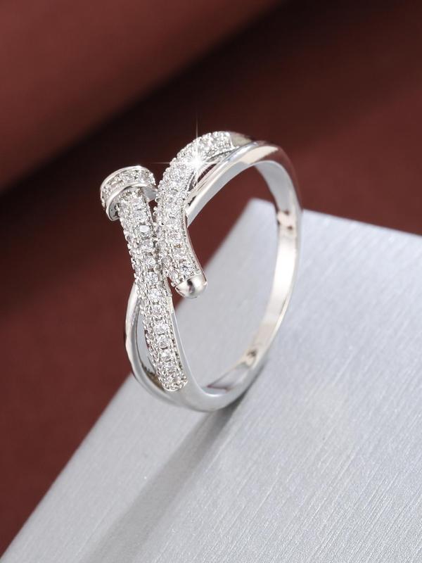 Women's Elegant Nut Design Rhinestone Decorated Ring, Exquisite Trendy Ring, Fashionable Jewelry for Women As Gift