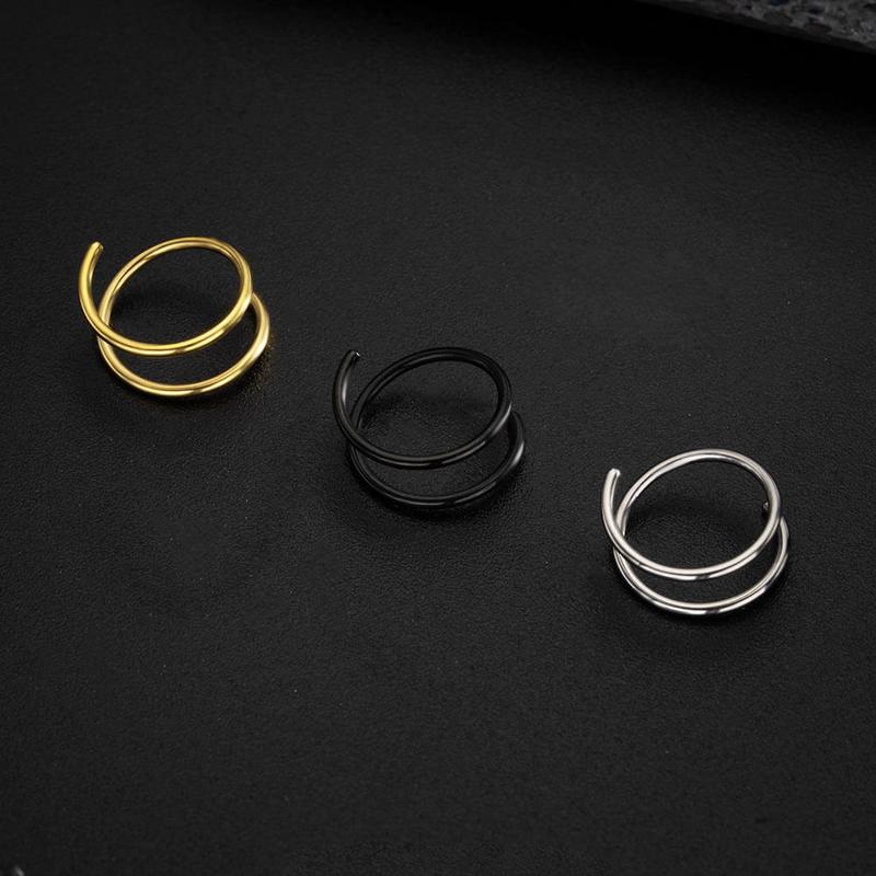 Oufer 20G 2PCS Spiral Titanium Nose Rings