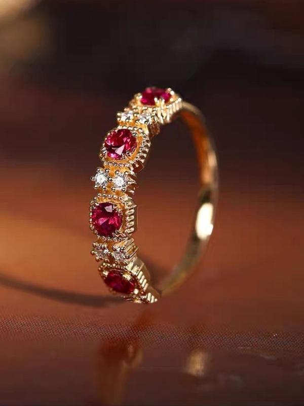 Women's Elegant Rhinestone Decorated Ring, Exquisite Trendy Ring, Fashionable Jewelry for Women As Gift