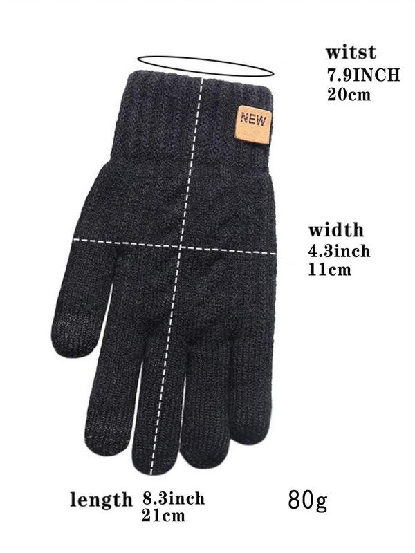 Unisex Casual Cartoon Face Pattern Gloves, New Style Double Thick Fluffy Warm Gloves for Fall & Winter, Fashion Accessories for Men & Women