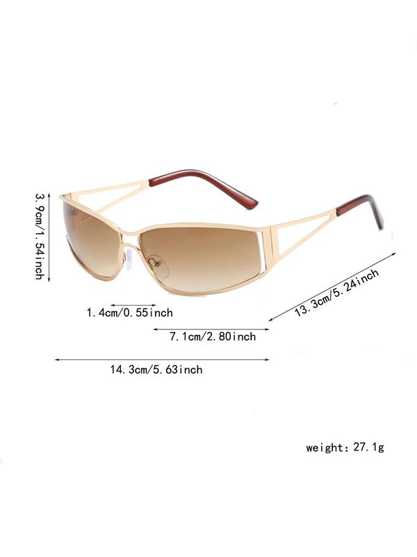 Tinted Lens Simple Designer Sunglasses for Everyday Use, Y2k Style Summer Fashion Steampunk Glasses, Travel Accessories