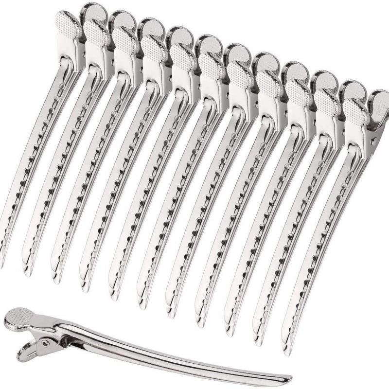 Hair Styling Tool Set, 12pcs 24pcs Stainless Steel Hair Clips, Duckbill Clips, Professional Hair Styling Accessories for Salon & Barber Shop