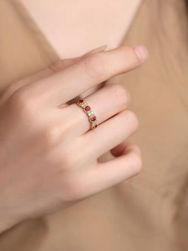 Women's Elegant Rhinestone Decorated Ring, Exquisite Trendy Ring, Fashionable Jewelry for Women As Gift