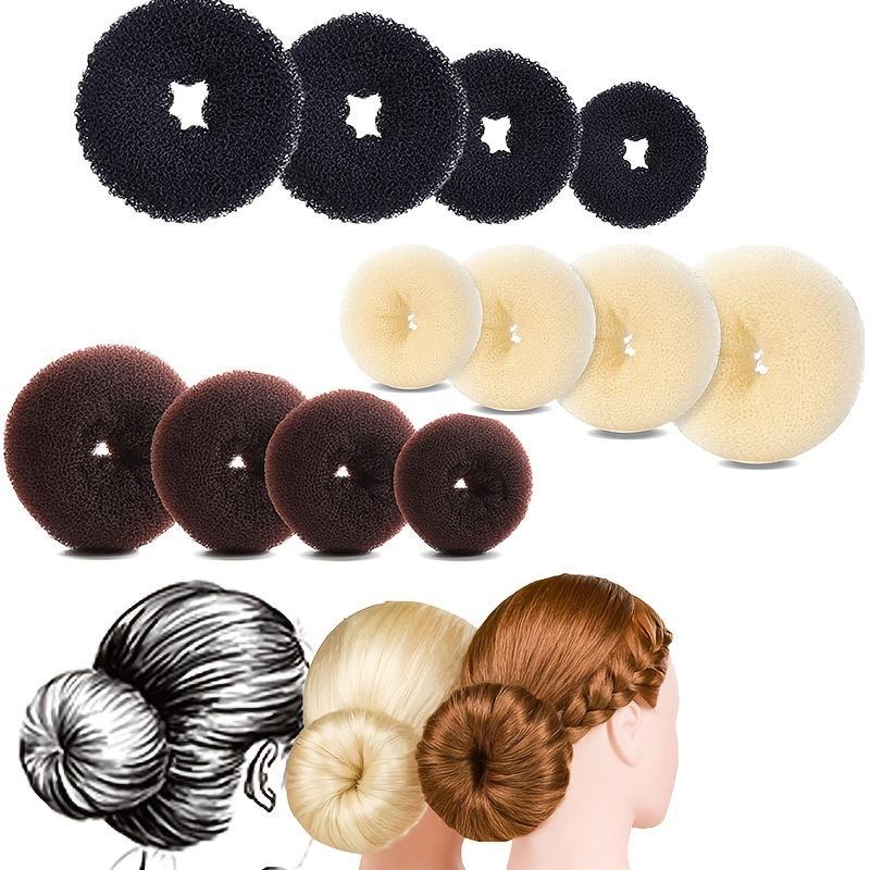 3pcs set Donut Hair Scrunchies, Portable Lightweight Hair Styling Tools for Women and Girls