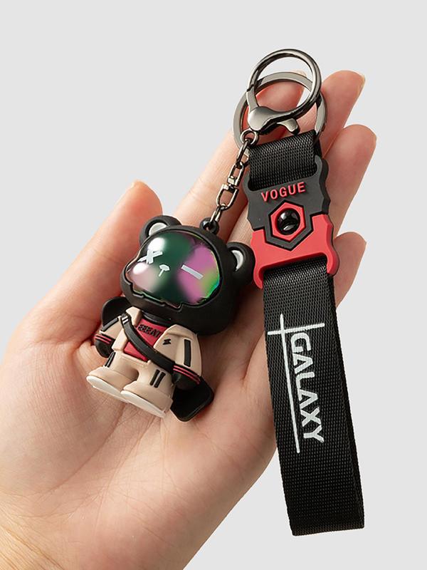 Cartoon Bear Design Keychain, Cute Galaxy Animal Personality Key Ring Chain Bag Small Pvc Pendant Accessories Keychain Couple Decoration Gift, Novelty Keychain for Men & Women