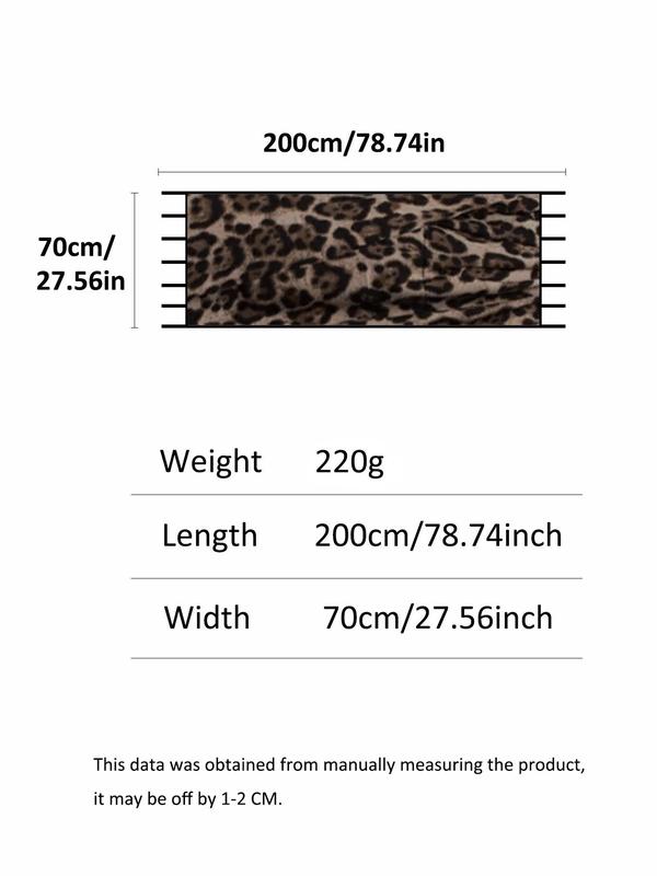 Women's Leopard Print Tassel Decor Shawl, Casual Warm Long Scarf for Fall & Winter, Fashion Accessories for Women & Girls