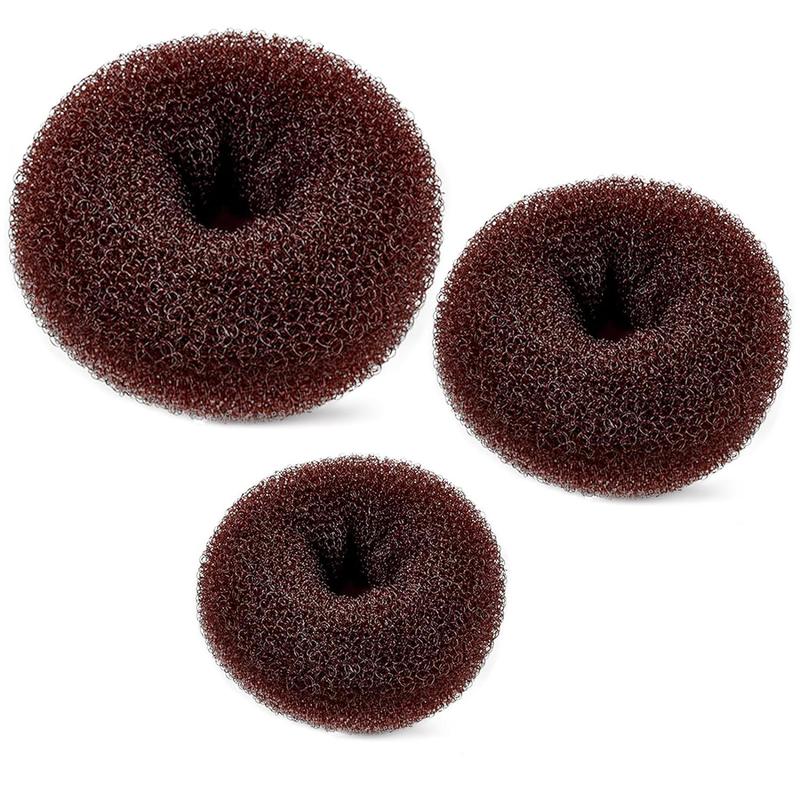 3pcs set Donut Hair Scrunchies, Portable Lightweight Hair Styling Tools for Women and Girls