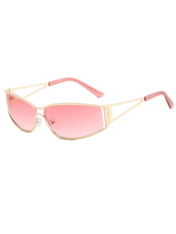 Tinted Lens Simple Designer Sunglasses for Everyday Use, Y2k Style Summer Fashion Steampunk Glasses, Travel Accessories