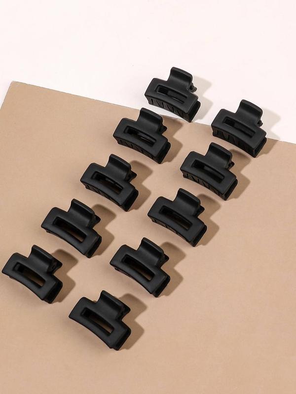 Solid Color Matte Mini Hair Claws (10pcs), Casual and Versatile Hair Accessories for Women, Fashion Hair Accessories for Party, Daily Clothing Decor