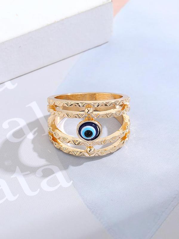 Vintage Hollow out Eye Design Alloy Ring for Women, Fashion Jewelry for Party, Daily Clothing Decor, Trendy All-match & Exquisite Jewelry for Birthday Gift