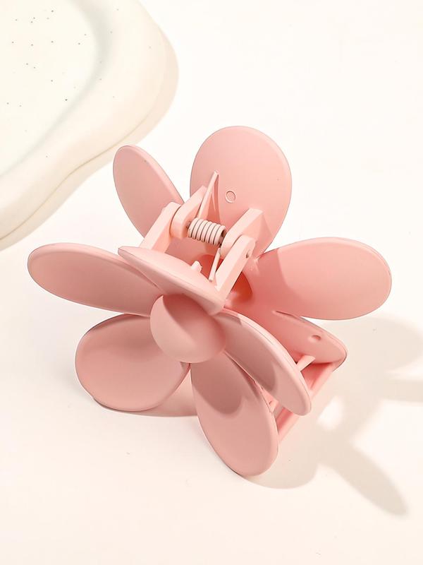 4pcs Simple Fashion Flower Shape Design Plain Hair Claws, Casual and Versatile Hair Accessories for Women