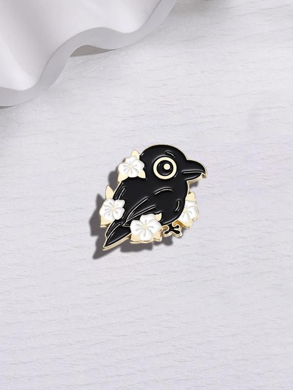 Cute Raven Design Brooch, Animal Themed Pin Badge for Women & Men for Party, Daily Clothing Decor, Trendy All-match & Exquisite Brooch for Gift