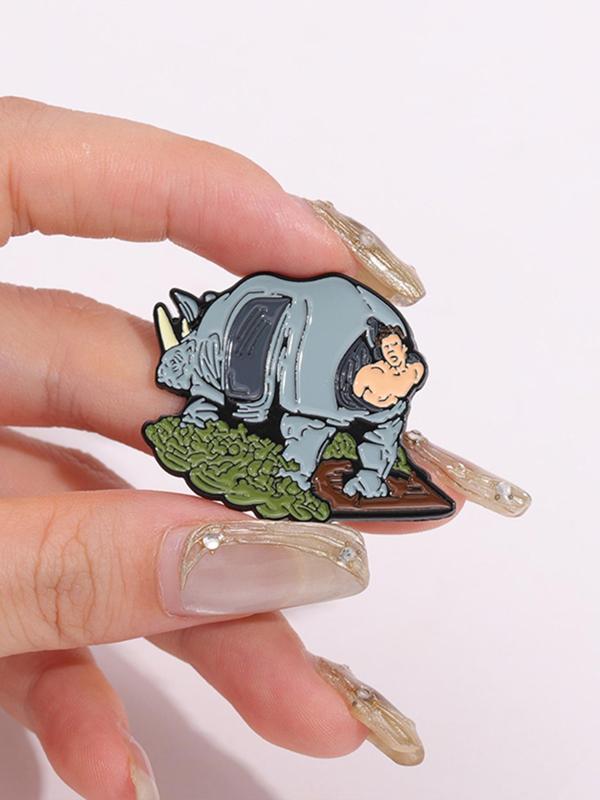 Cartoon Elephant Design Brooch, Cute Animal Themed Alloy Badge for Daily Clothing Decor, Trendy All-match & Exquisite Brooch for Birthday Gift