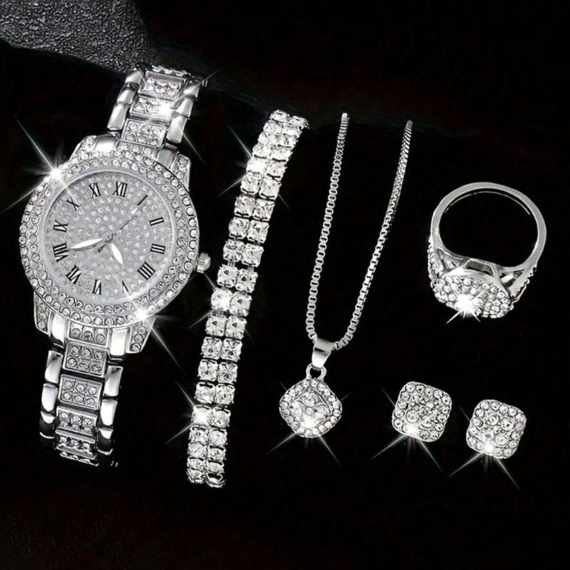 6pcs set Fashionable Women's Set Full Digit Bracelet Wristwatch