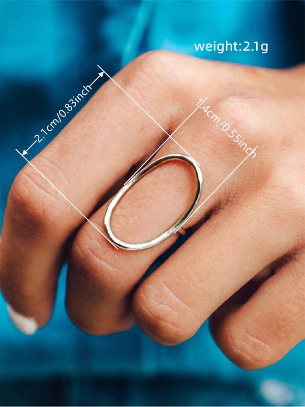 Minimalist Temperament Plain Color Hollow Out Design Ring, Fashion Accessories for Women, Trendy All-match & Exquisite Jewelry for Birthday Gift