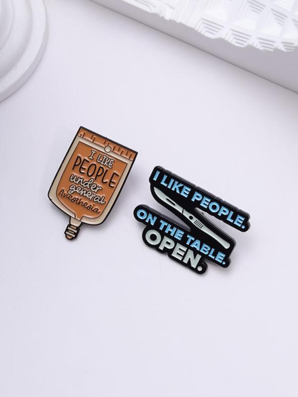 Creative Slogan Enamel Pin, Cute Brooch for Women & Men, Fashion Accessories for Daily Wear, Trendy All-match & Exquisite Brooch for Birthday Gift