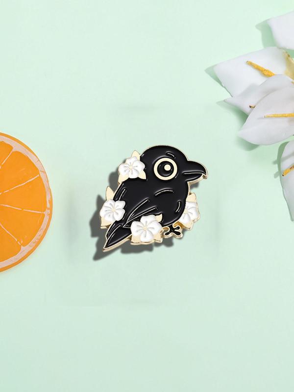 Cute Raven Design Brooch, Animal Themed Pin Badge for Women & Men for Party, Daily Clothing Decor, Trendy All-match & Exquisite Brooch for Gift