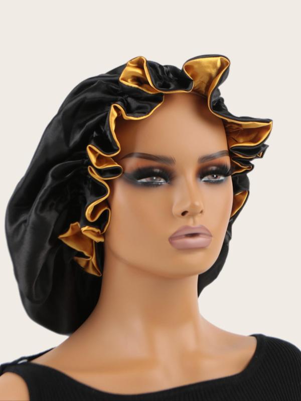 Women's Summer 2024 Bonnet To Sleep, Reversible Sleep Hat, Double Layer Satin Bonnet for Sleeping, Makeup Sleep Bonnet Cap for Curly Hair for Back To School