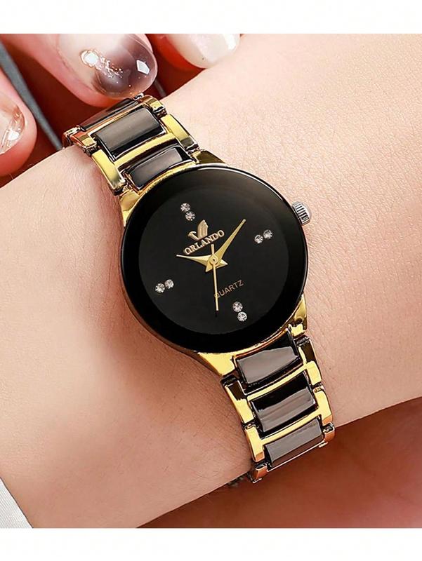 Fashion Rhinestone Women's Watch with Stainless Steel Band - Quartz Movement for Daily Wear