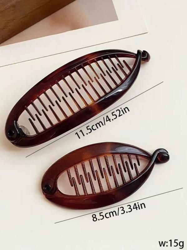 Simple Fishbone Design Banana Clip, Elegant Hair Accessories for Women & Girls, Minimalist Headwear Suitable for Thick Hair