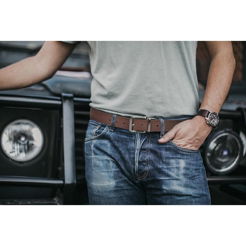 CHAOREN Men's Reversible Casual Belt - 2-in-1 Black & Brown, 1 1 2