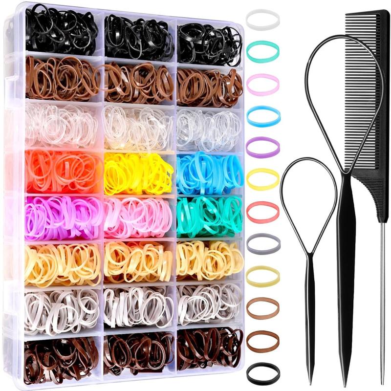 Elastic Hair Bands, 1500 pack Hair Ties, Small Ponytail Holders, Hair Accessories Set for Girls, Women, Ponytail Holders, Colorful Rubber Bands for Hair