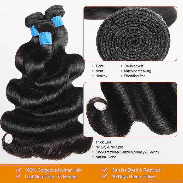 [Ashine] Affordable Brazilian Virgin Glossy Hair 10A Bundles 100% Human Hair Straight Body Wave 10 To 30 Inch Wigs